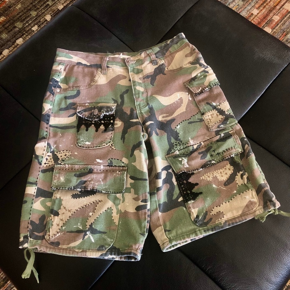 Almost Famous Camouflage Skater Shorts ~ Upcycled